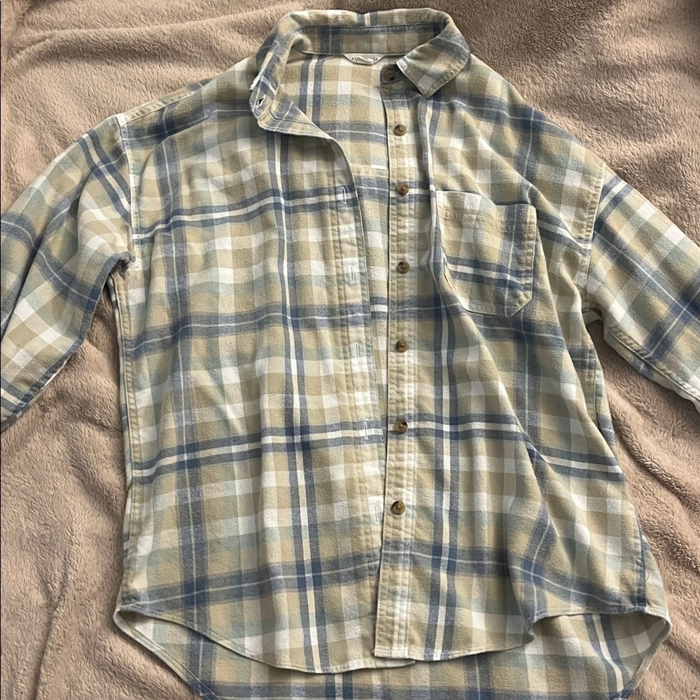 Green and cream flannel